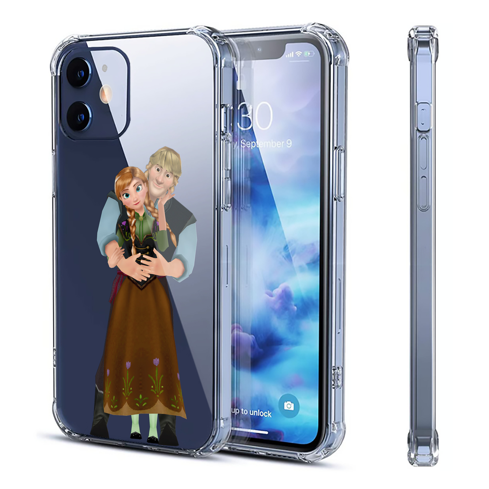 （画像用） アナと雪の女王 アンナ エルサ Frozen Anna Elsa 【iPhone 12シリーズ対応】透明スマホケース（クリアソフトケース）